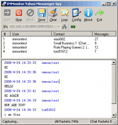 IMMonitor Yahoo Messenger Spy 2.0 screenshot IMMonitor Yahoo Messenger Spy 2.0 screenshot