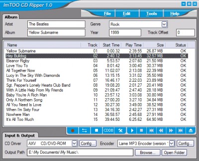 ImTOO CD Ripper 1.0.36.011 screenshot ImTOO CD Ripper 1.0.36.011 screenshot