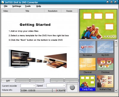ImTOO DivX to DVD Converter 2.0.10 screenshot ImTOO DivX to DVD Converter 2.0.10 screenshot