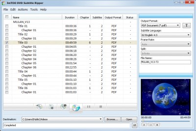 ImTOO DVD Subtitle Ripper 1.0.75.092 screenshot