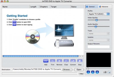 ImTOO DVD to Apple TV Converter for Mac 5.0.30.092 screenshot