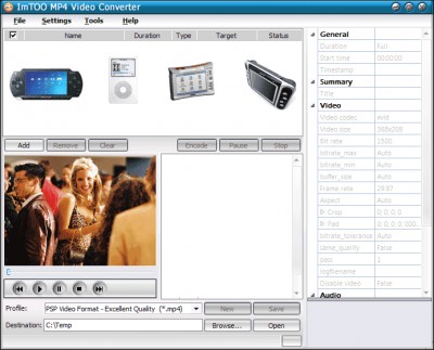 ImTOO MP4 Video Converter 4.1.32.060 screenshot