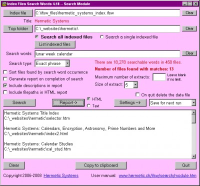 Index Files Search Words 6.42 screenshot