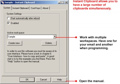 Instant Clipboard 2.10 screenshot Instant Clipboard 2.10 screenshot