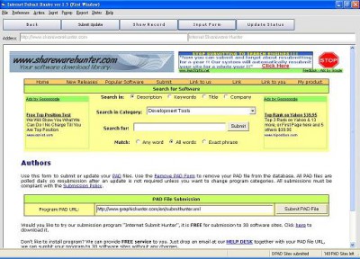 Internet Submit Hunter 1.7 screenshot Internet Submit Hunter 1.7 screenshot