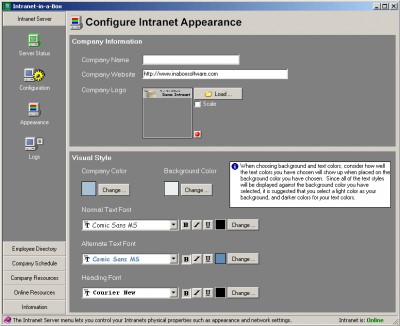 Intranet-in-a-box 2.0 screenshot Intranet-in-a-box 2.0 screenshot