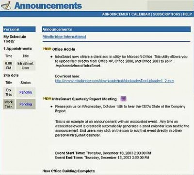 IntraSmart - Intranet in a Box Software 3.5 screenshot