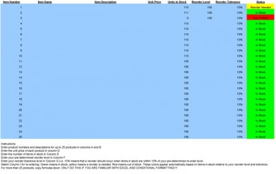 Inventory Tracker for Excel 2.0 screenshot