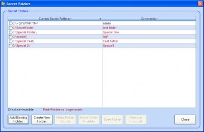 Invisible Folders 1.1.3 screenshot Invisible Folders 1.1.3 screenshot
