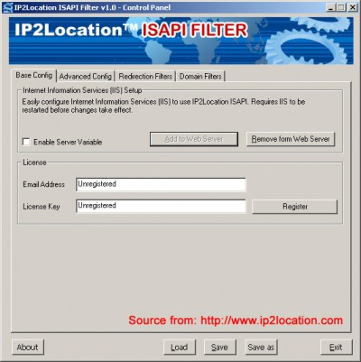 IP2Location ISAPI Filter 1.0 screenshot IP2Location ISAPI Filter 1.0 screenshot