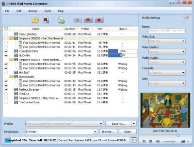 iPod Movie Converter 3.1.52 screenshot