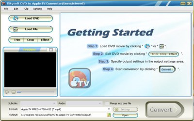 iSkysoft DVD to Apple TV Converter 1.5.11 screenshot iSkysoft DVD to Apple TV Converter 1.5.11 screenshot