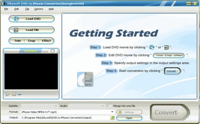 iSkysoft DVD to iPhone Converter 1.5.10 screenshot iSkysoft DVD to iPhone Converter 1.5.10 screenshot