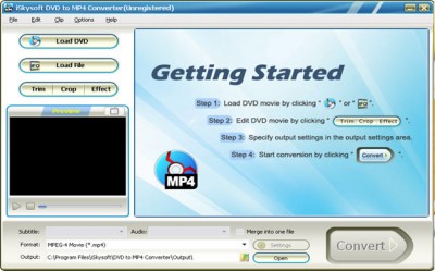iSkysoft DVD to MP4 Converter 1.5.10 screenshot iSkysoft DVD to MP4 Converter 1.5.10 screenshot