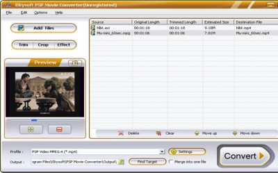iSkysoft PSP Movie Converter 1.5.22 screenshot iSkysoft PSP Movie Converter 1.5.22 screenshot