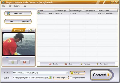iSkysoft Video to Audio Converter 1.5.20 screenshot iSkysoft Video to Audio Converter 1.5.20 screenshot