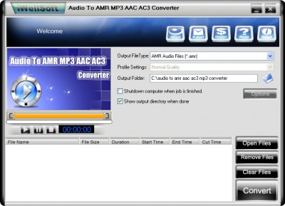 iWellsoft Audio to AMR MP3 AAC Converter 2.17 screenshot iWellsoft Audio to AMR MP3 AAC Converter 2.17 screenshot