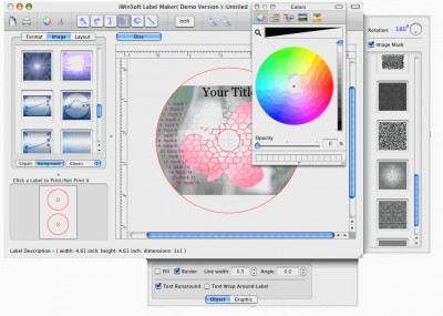 iWinSoft CD/DVD Label Maker for Mac 1.10 screenshot