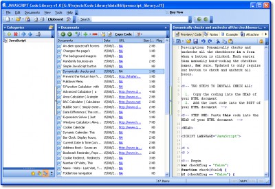 JavaScript Code Library 1.9.0.156 screenshot