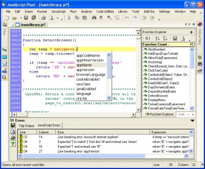 JavaScript Plus! 5.0 screenshot