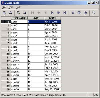 JDataGrid Database Edition 1.8 screenshot JDataGrid Database Edition 1.8 screenshot