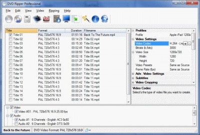 Jesterware DVD Ripper Professional 2.00 screenshot