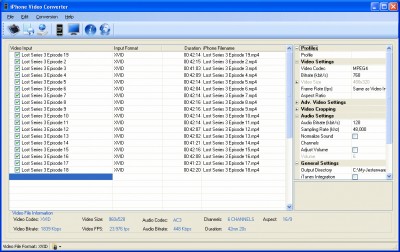 Jesterware iPhone Video Converter 3.00 screenshot Jesterware iPhone Video Converter 3.00 screenshot