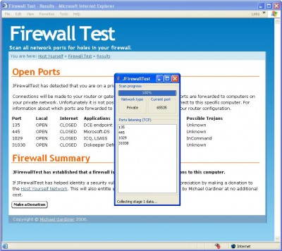 JFirewallTest 1 screenshot