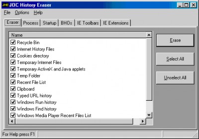 JOC History Eraser 1.00 screenshot JOC History Eraser 1.00 screenshot