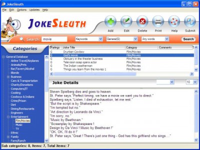 Joke Sleuth 1.0 screenshot Joke Sleuth 1.0 screenshot