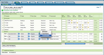Journyx Project Time Tracking 7.1 screenshot