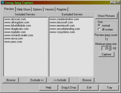 Jsnag Jpeg Capture 1.4 screenshot Jsnag Jpeg Capture 1.4 screenshot