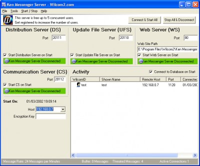 Ken Messenger Server 5.0.2 screenshot