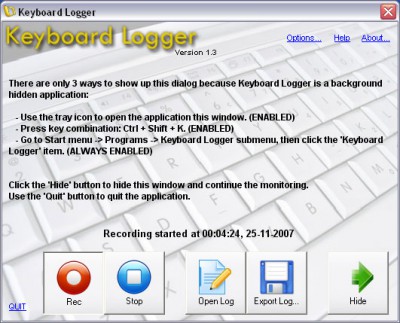 Keyboard Logger 1.4 screenshot