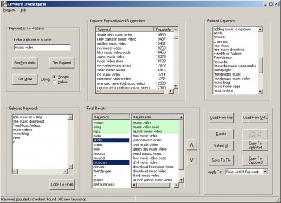 Keyword Investigator 1.0 screenshot Keyword Investigator 1.0 screenshot