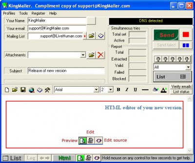 KingMailer 04.450 screenshot KingMailer 04.450 screenshot