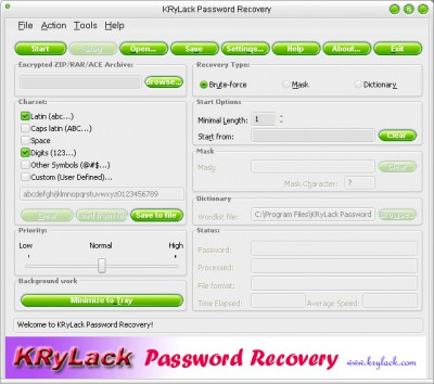 KRyLack Password Recovery 2.20.02 screenshot KRyLack Password Recovery 2.20.02 screenshot
