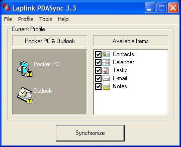 Laplink PDAsync 4 screenshot Laplink PDAsync 4 screenshot
