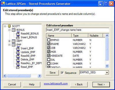 Lattice.SPGen Stored Procedure and Code Generator 3.0 screenshot