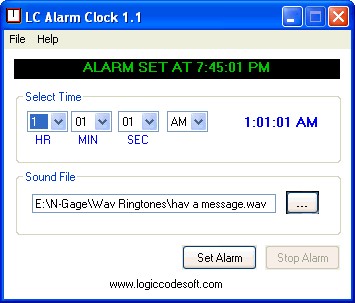 LC ALARM CLOCK 1.0 screenshot
