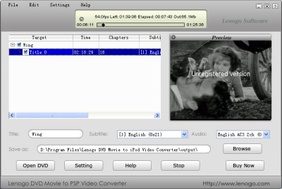 LEN CORP DVD Movie to PSP VIDEO 7.8.1235 screenshot LEN CORP DVD Movie to PSP VIDEO 7.8.1235 screenshot