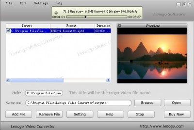 Lenogo Video Converter 2.0 screenshot