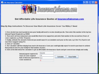 Life Insurance Calculator 1.0 screenshot Life Insurance Calculator 1.0 screenshot