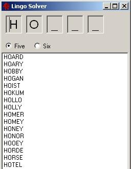 Lingo Solver 1.0 screenshot Lingo Solver 1.0 screenshot