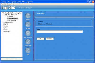 Lingo Vocabulary Trainer 2007 screenshot Lingo Vocabulary Trainer 2007 screenshot
