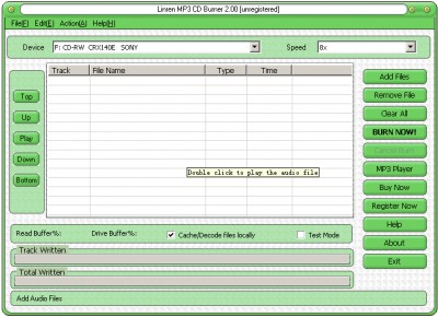 Linren MP3 CD Burner 2.00 screenshot Linren MP3 CD Burner 2.00 screenshot