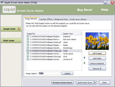 Liquid Screen Saver Maker 4.5 screenshot Liquid Screen Saver Maker 4.5 screenshot