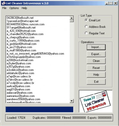 List Cleaner Intravenous 3.01 screenshot