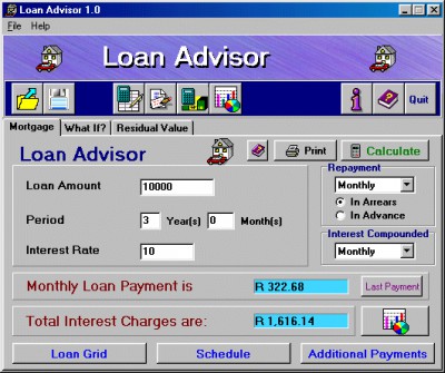 Loan Advisor 1.06 screenshot