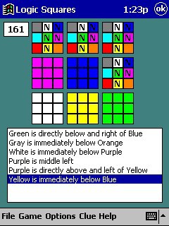 Logic Squares for Pocket PCs 1.0 screenshot Logic Squares for Pocket PCs 1.0 screenshot
